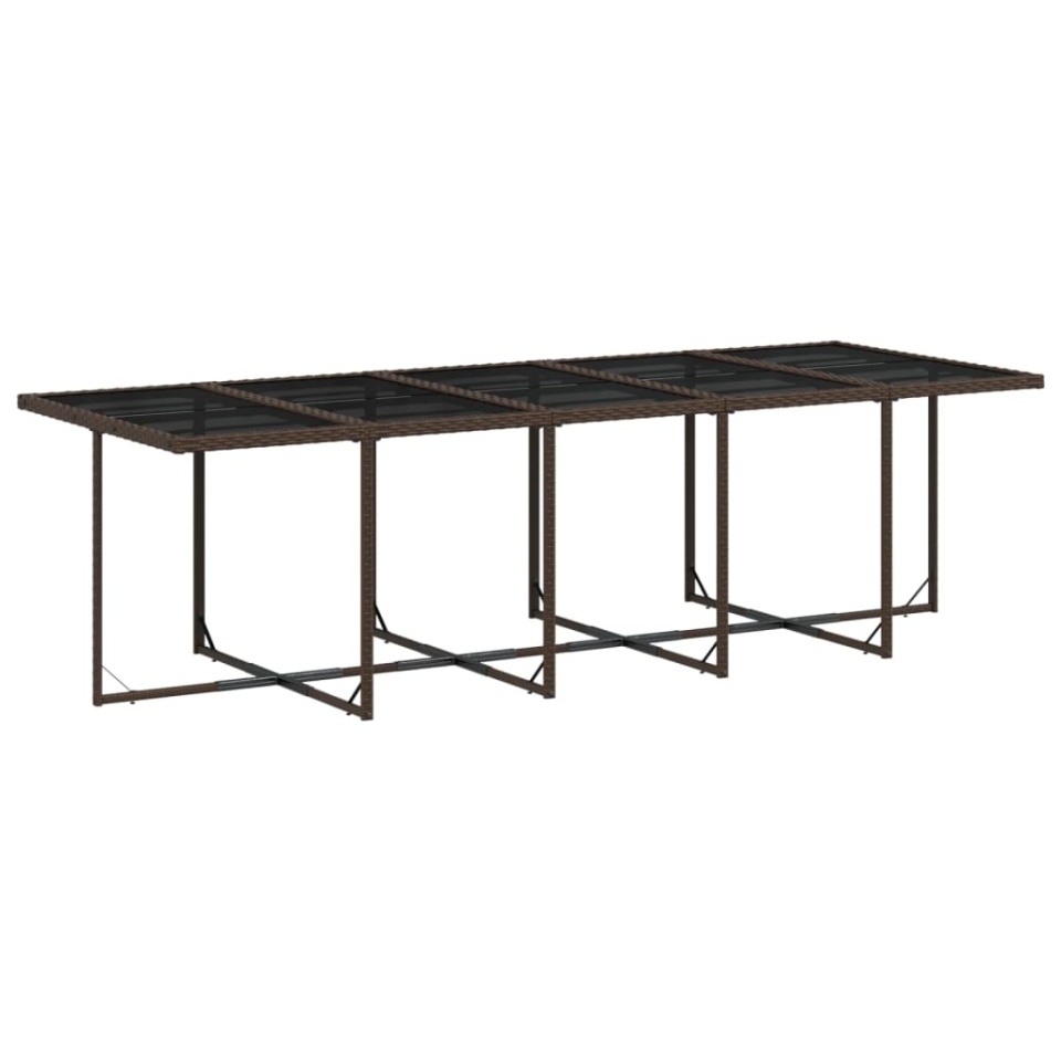Set mobilier de grădină cu perne, 15 piese, maro, poliratan - 3 | YEO