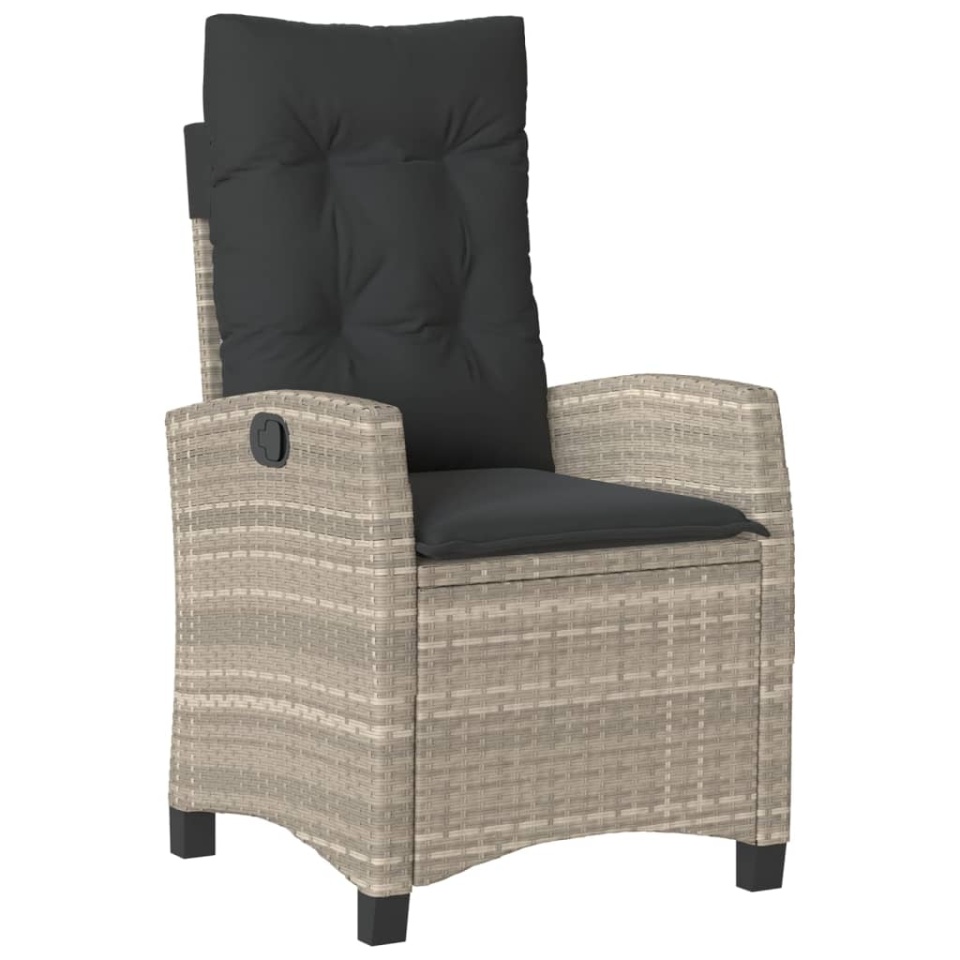 Set mobilier de grădină cu perne, 3 piese,gri deschis,poliratan - 3 | YEO