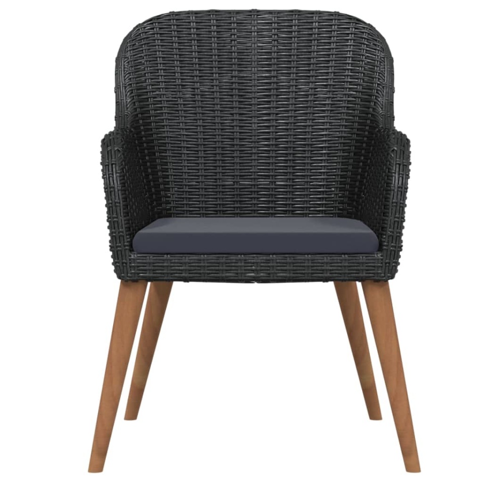 Set mobilier de grădină cu perne, 3 piese, negru - 3 | YEO