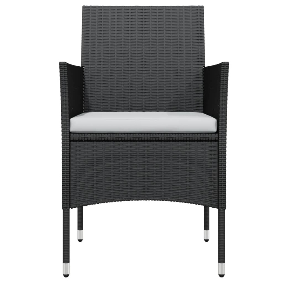 Set mobilier de grădină cu perne, 3 piese, negru - 3 | YEO