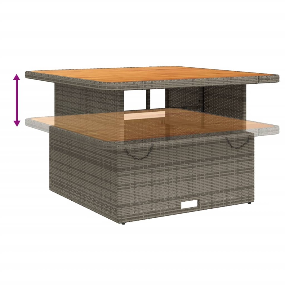 Set mobilier de grădină cu perne, 4 piese, gri, poliratan - 3 | YEO