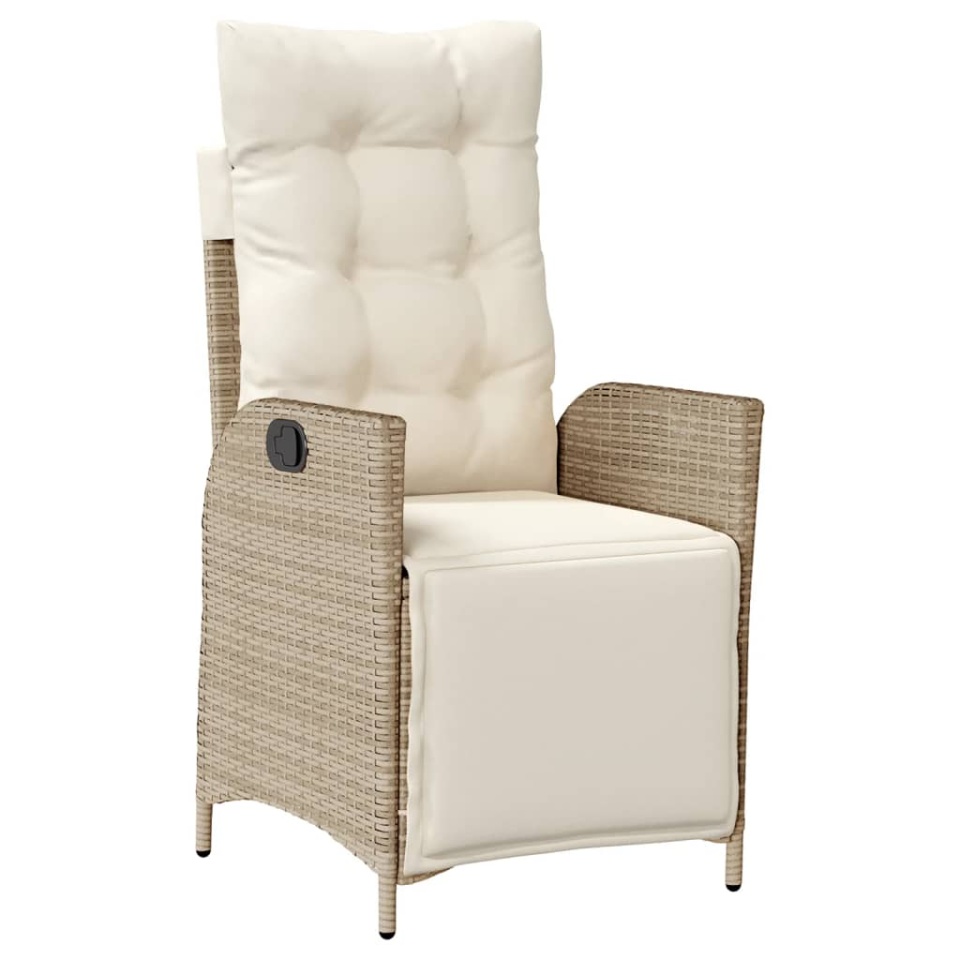 Set mobilier de grădină cu perne, 5 piese, bej, poliratan - 2 | YEO