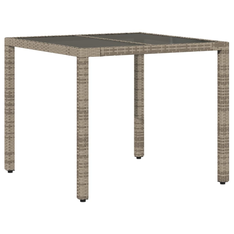 Set mobilier de grădină cu perne 5 piese gri poliratan & sticlă - 3 | YEO