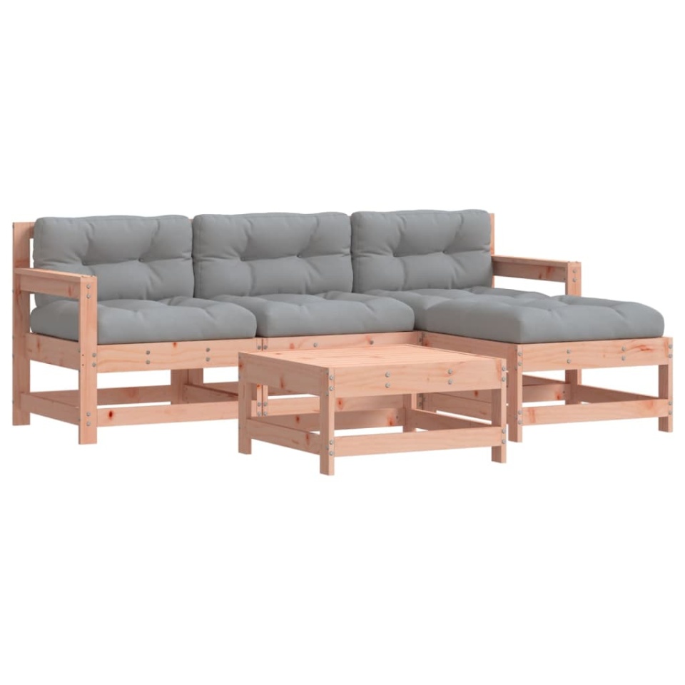 Set mobilier de grădină cu perne, 5 piese, lemn masiv douglas - 1 | YEO