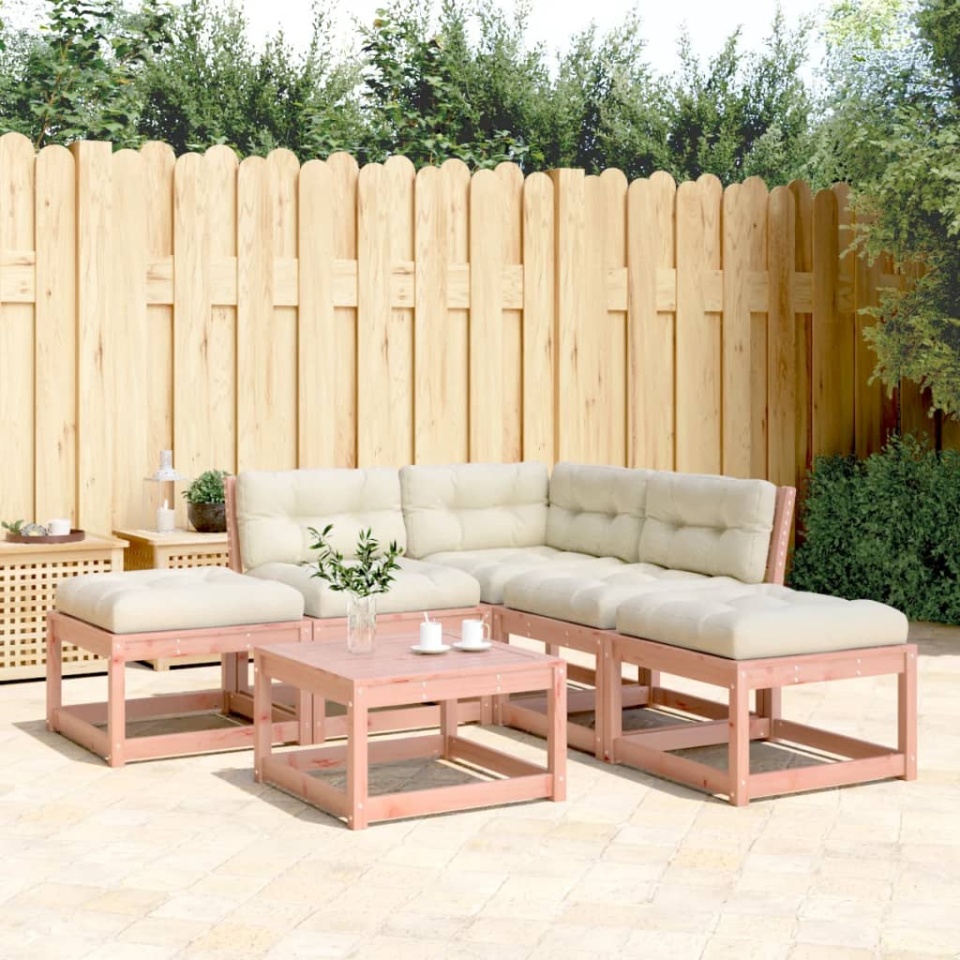 Set mobilier de grădină cu perne, 5 piese, lemn masiv douglas