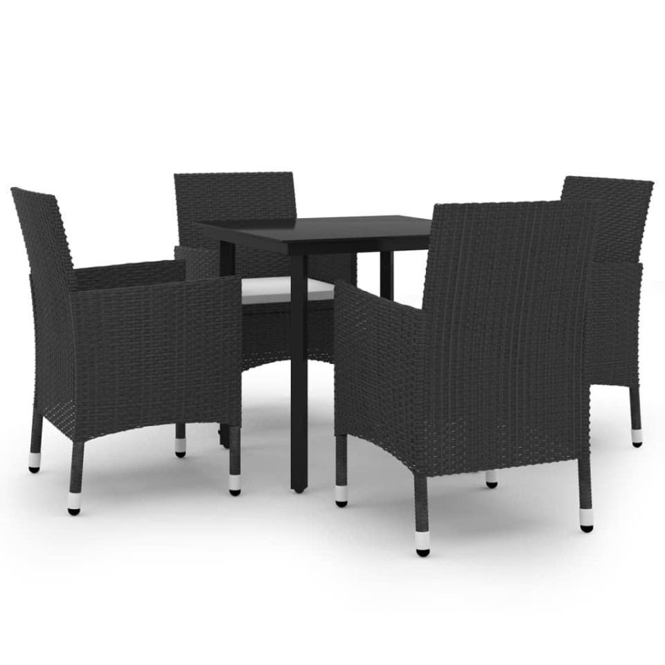 Set mobilier de grădină cu perne 5 piese poliratan & sticlă - 1 | YEO