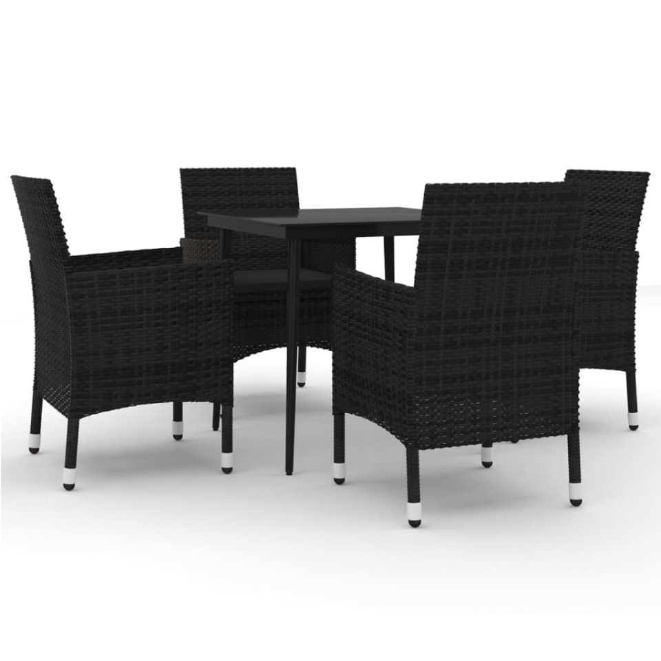 Set mobilier de grădină cu perne 5 piese poliratan & sticlă - 1 | YEO