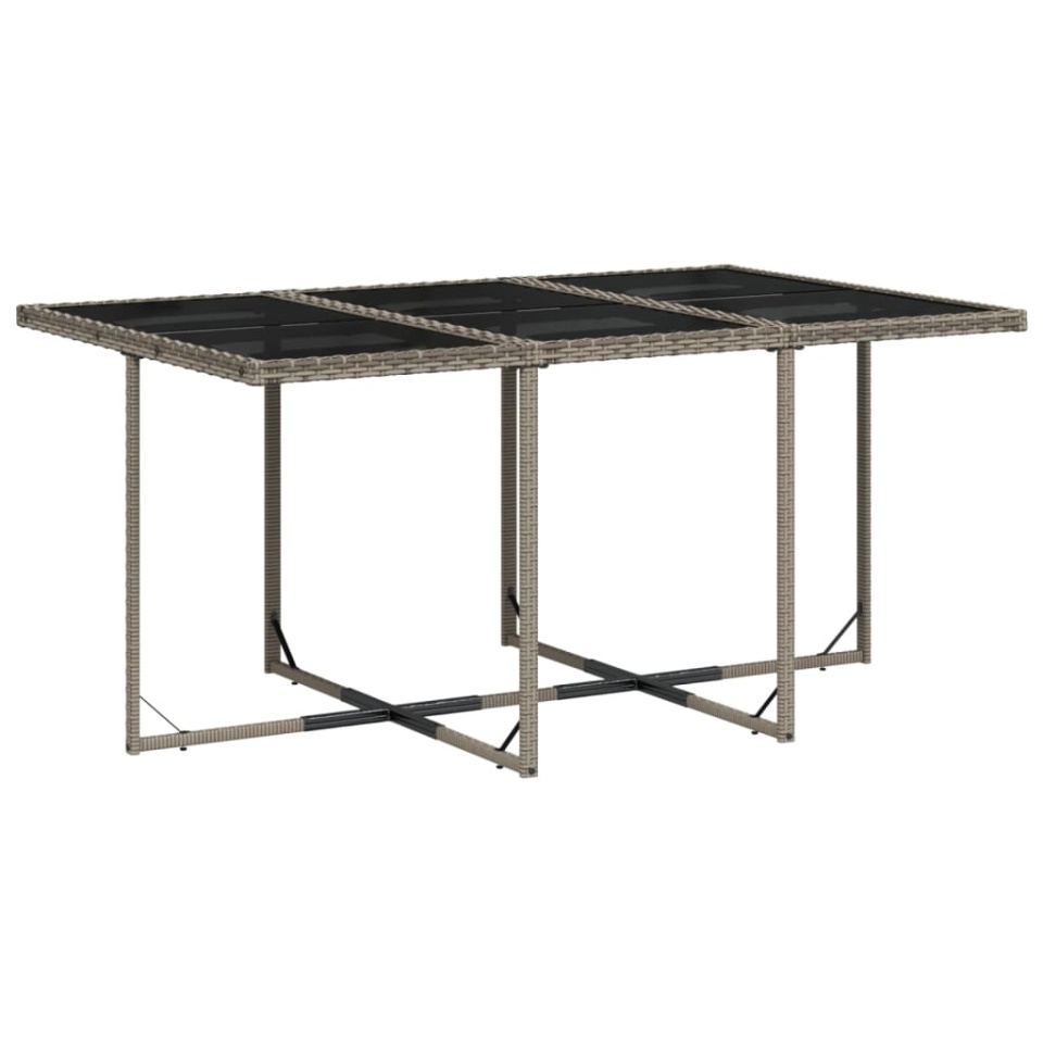 Set mobilier de grădină cu perne, 7 piese, gri, poliratan - 3 | YEO
