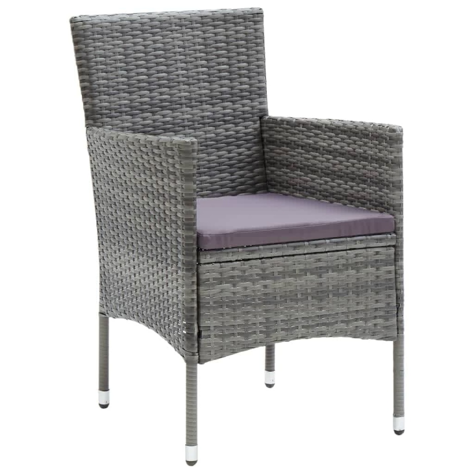 Set mobilier de grădină cu perne, 7 piese, gri, poliratan - 3 | YEO