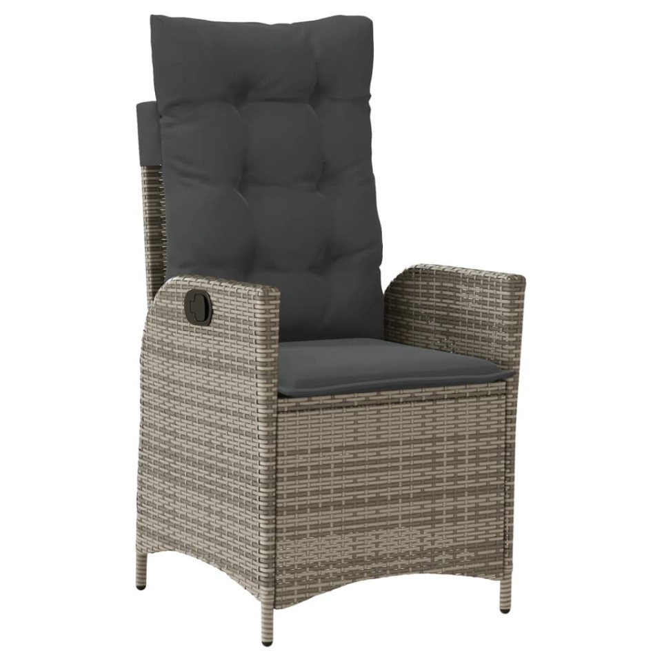 Set mobilier de grădină cu perne, 7 piese, gri, poliratan - 2 | YEO