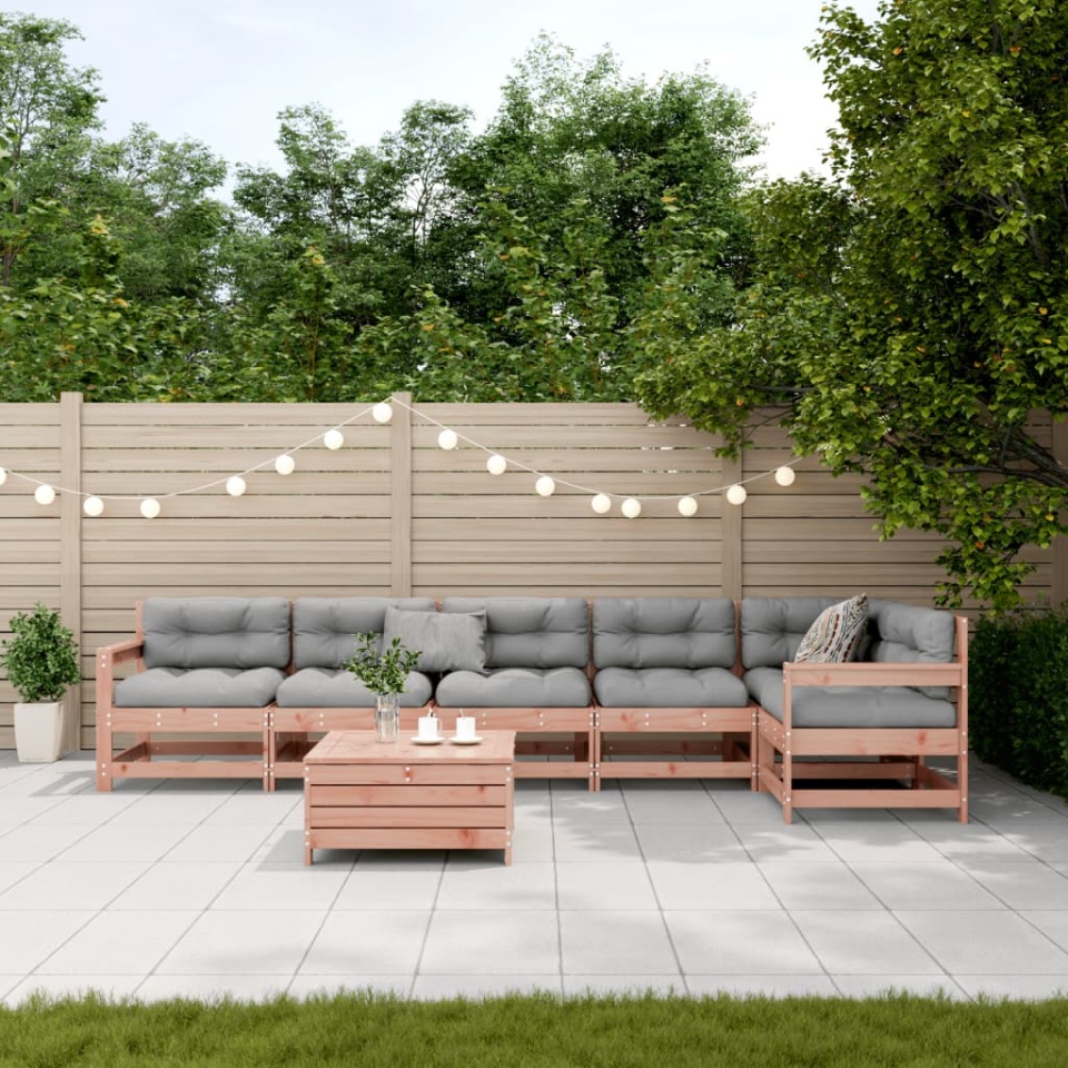 Set mobilier de grădină cu perne, 7 piese, lemn masiv douglas - 2 | YEO