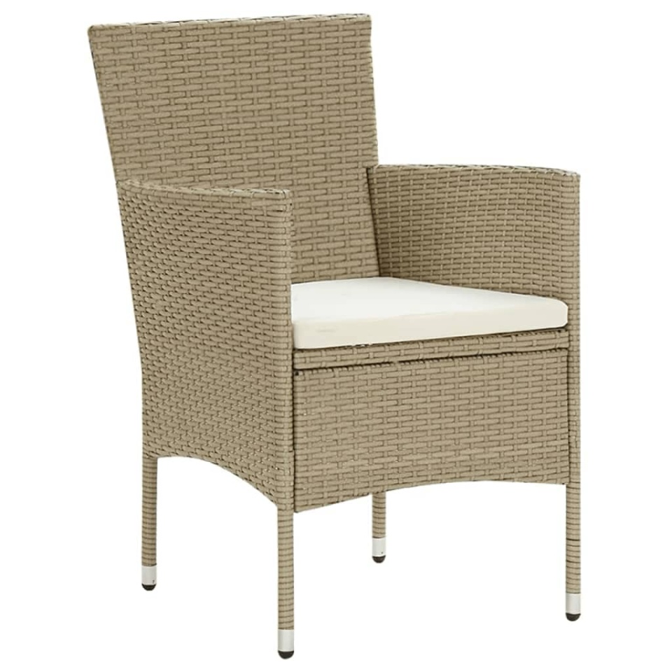 Set mobilier de grădină cu perne, 9 piese, bej, poliratan - 3 | YEO