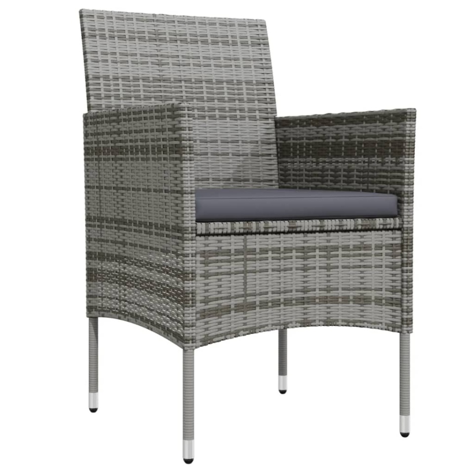 Set mobilier de grădină cu perne, 9 piese, gri și negru - 2 | YEO