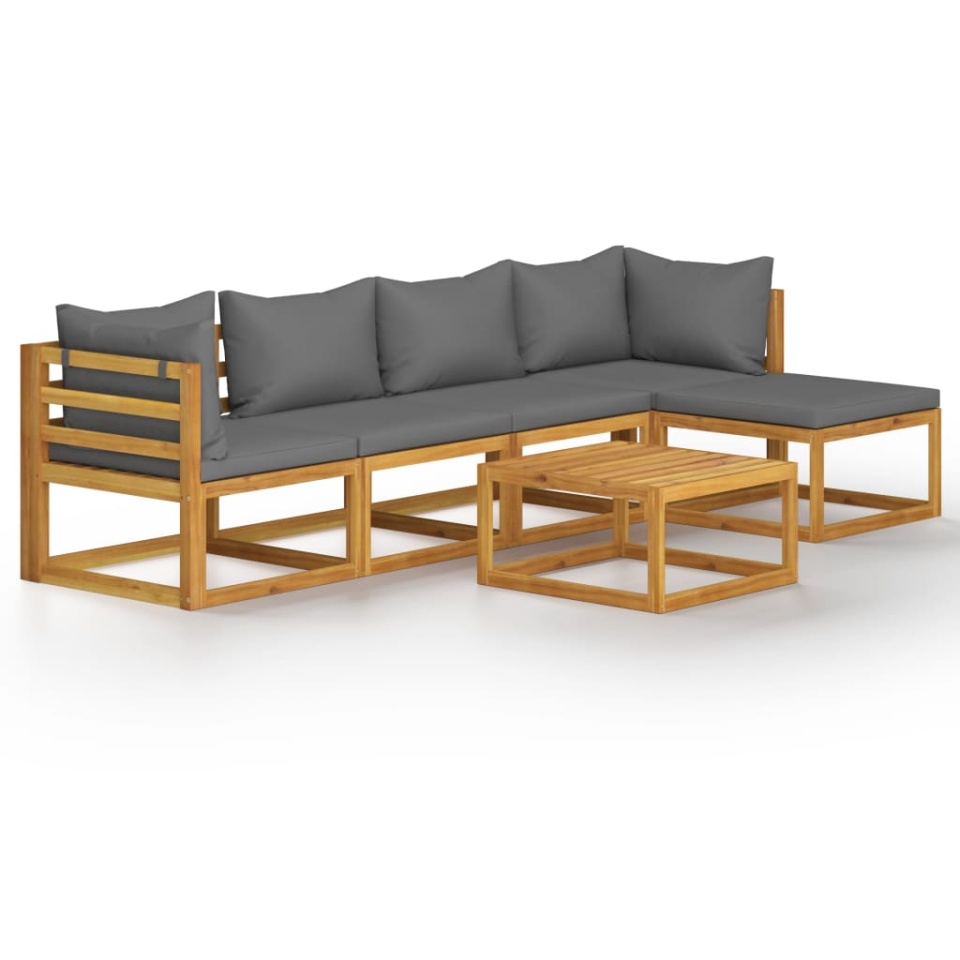 Set mobilier grădină cu perne, 6 piese, lemn masiv acacia - 1 | YEO