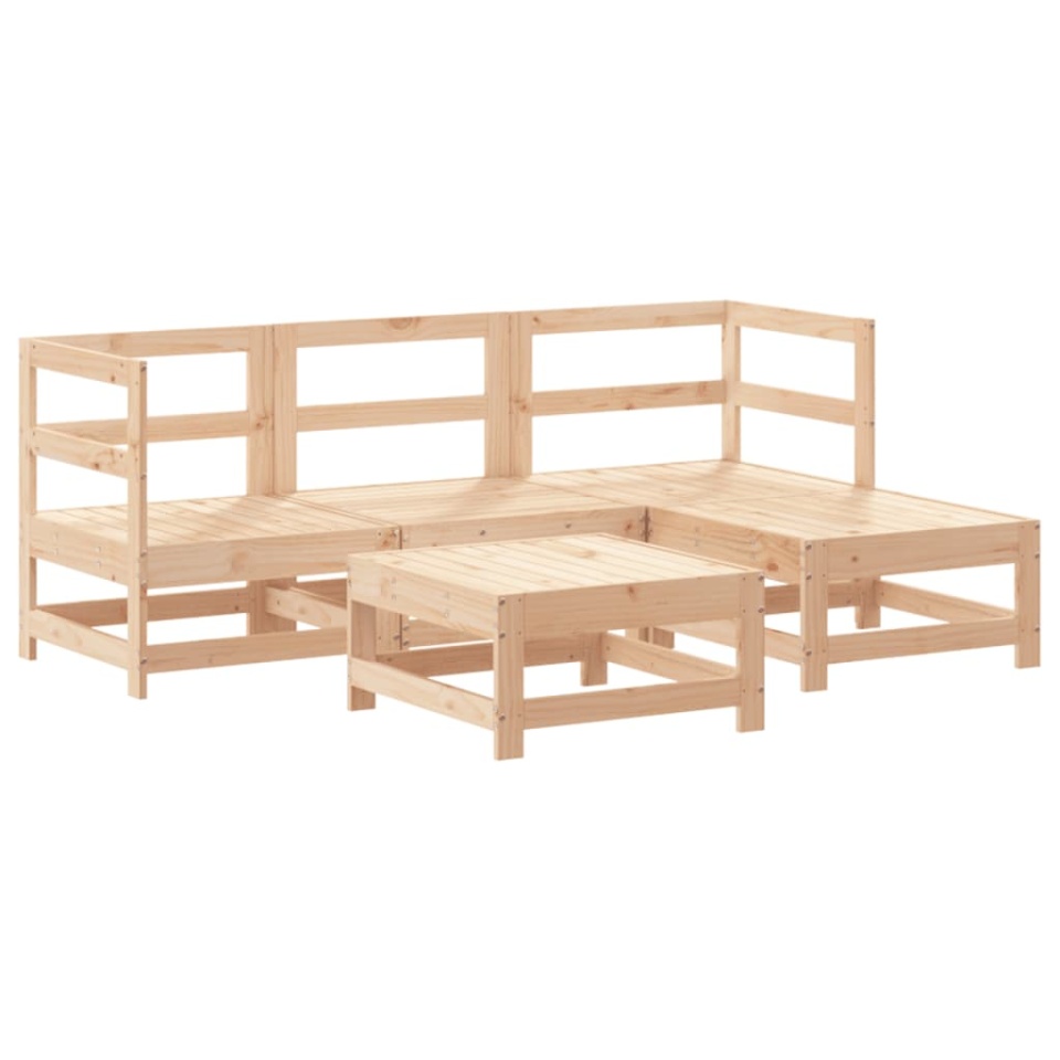 Set mobilier relaxare de grădină 5 piese lemn masiv de pin - 1 | YEO