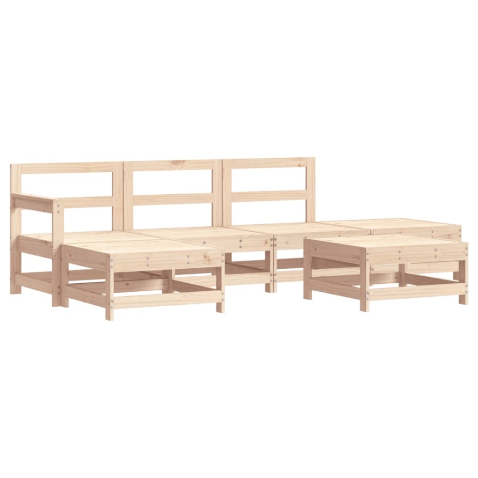 Set mobilier relexare de grădină, 6 piese, lemn masiv de pin - 1 | YEO
