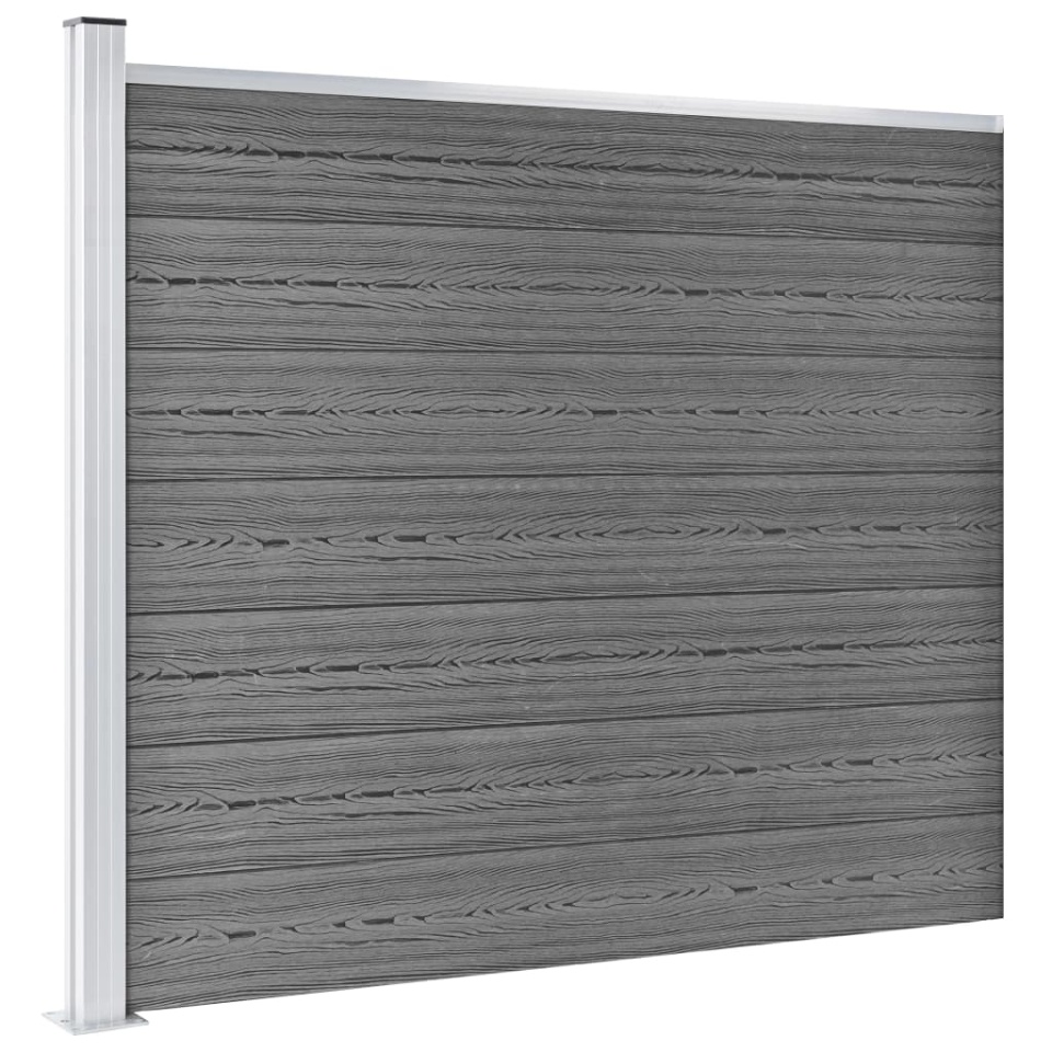 Set panouri gard, 353x146 cm, gri, WPC - 2 | YEO