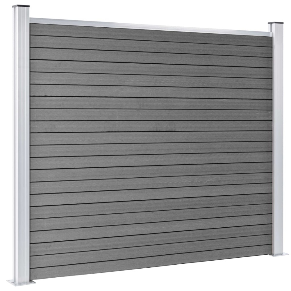 Set panouri gard, 526x146 cm, gri, WPC - 3 | YEO