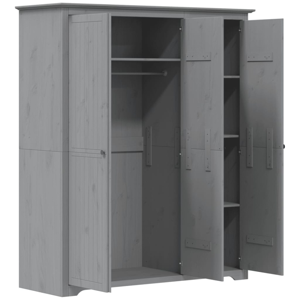 Șifonier BODO, gri, 146x53,5x173 cm, lemn masiv de pin - 3 | YEO