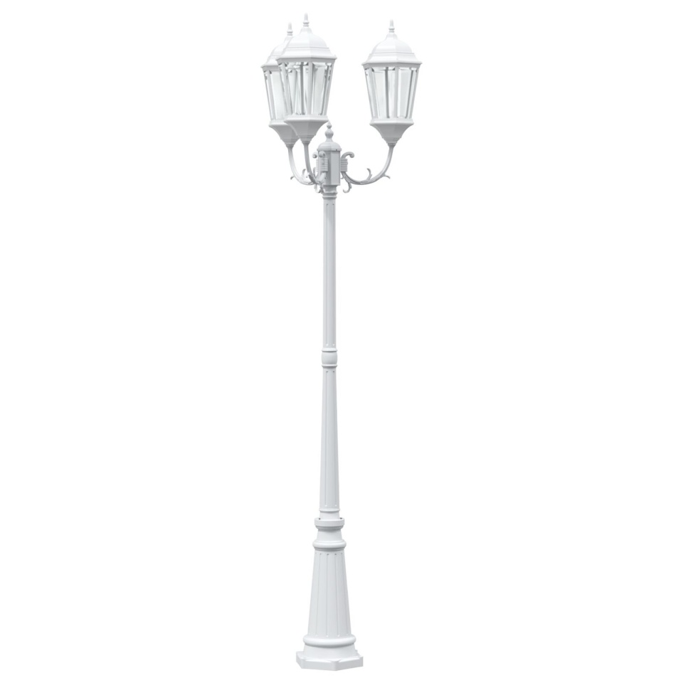 Stâlp de iluminat de grădină cu 3 lămpi E27 Alb 235 cm Aluminiu - 1 | YEO