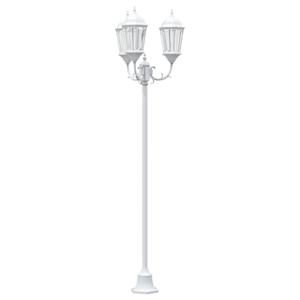 Stâlp de iluminat pentru grădină cu 3 lămpi E27 Alb 220 cm Aluminium - 1 | YEO