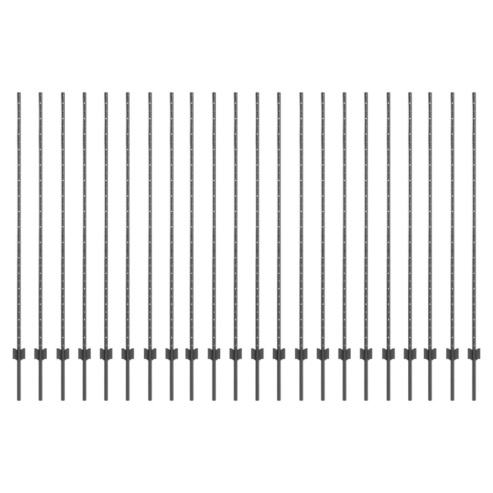 Stâlpi de gard 44 buc U-Channel gri 200 cm Oțel - 1 | YEO