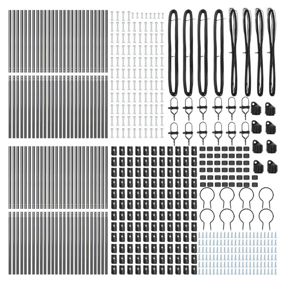 Stâlpi de gard, 52 buc., gri, Ø32 mm, 200 cm, oțel zincat - 2 | YEO