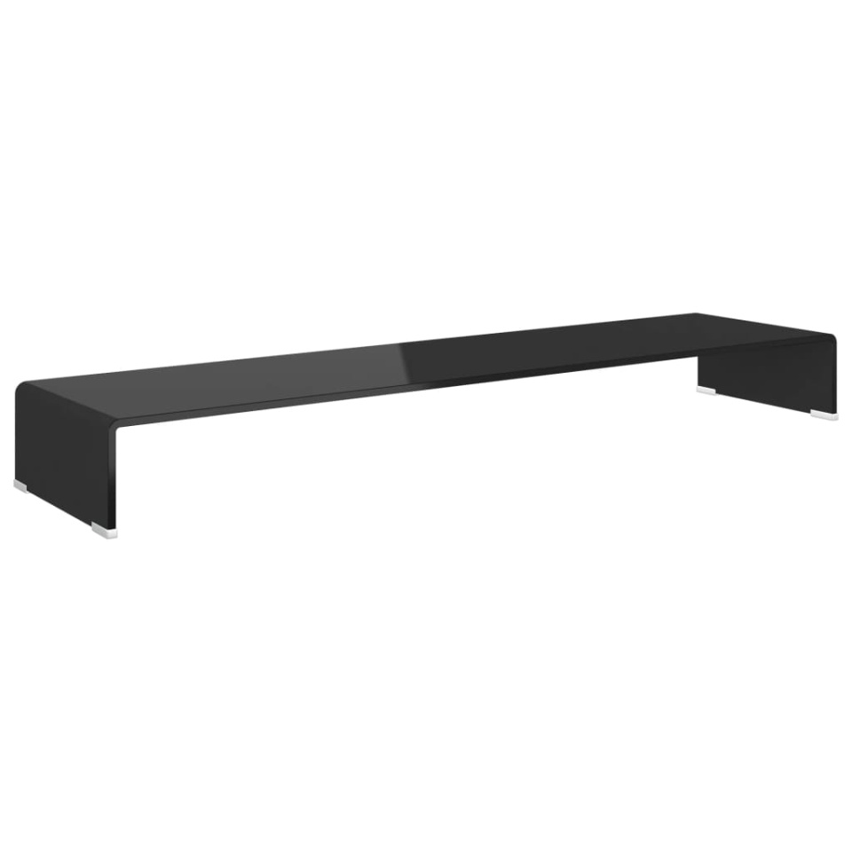 Stand TV/Suport monitor sticlă, 120x30x13 cm, negru - 1 | YEO