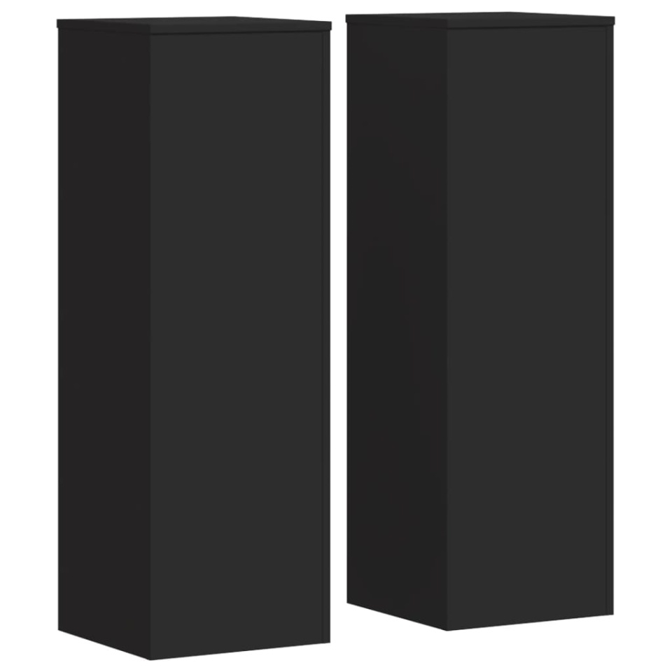 Suporturi plante, 2 buc., negru, 33x33x100 cm, lemn prelucrat - 1 | YEO
