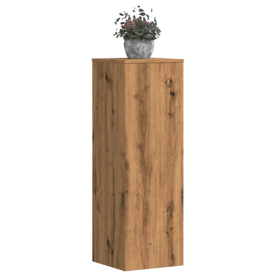 Suporturi plante, 2 buc., stejar artizanal, 33x33x100 cm, lemn