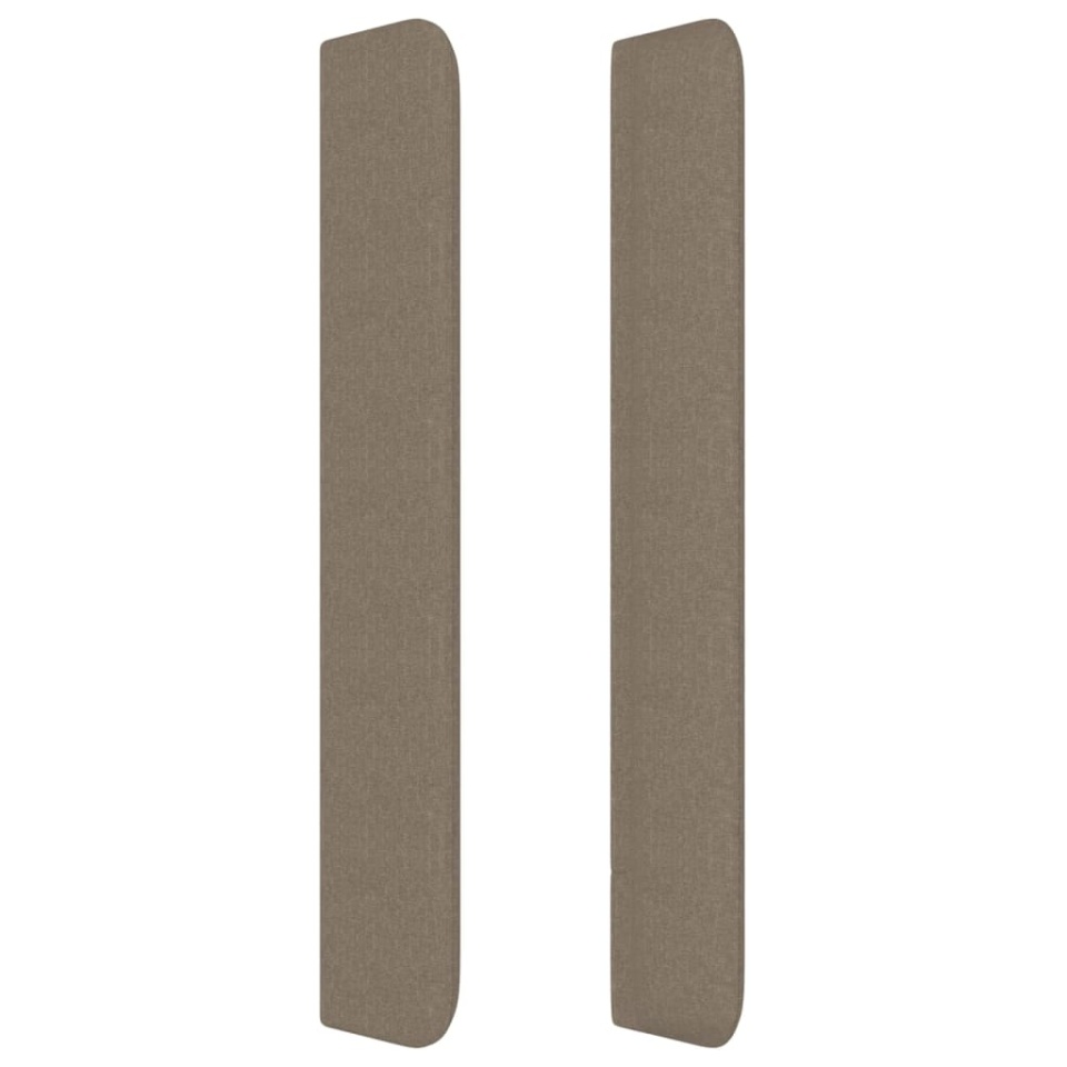 Tăblie de pat cu aripioare gri taupe 203x16x118/128 cm textil - 3 | YEO