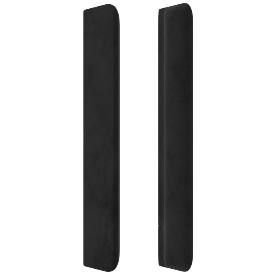 Tăblie de pat cu aripioare, negru, 183x16x118/128 cm, catifea - 3 | YEO