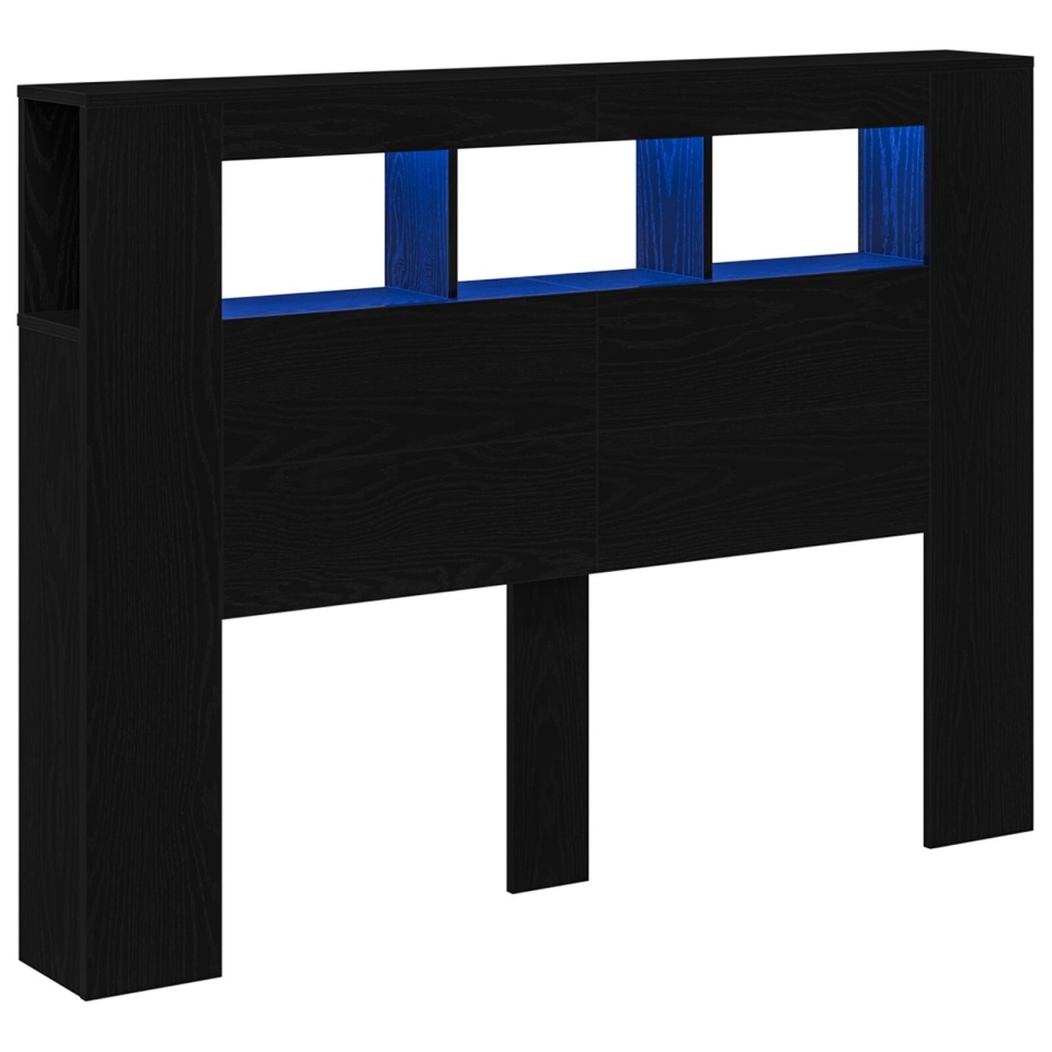 Tăblie LED Negru Stejar 140x18,5x40 cm Lemn stratificat - 2 | YEO