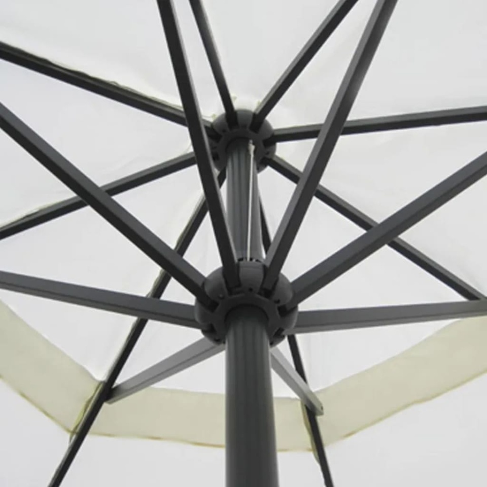 Umbrelă de soare de grădină din aluminiu cu bază portabilă, alb - 3 | YEO
