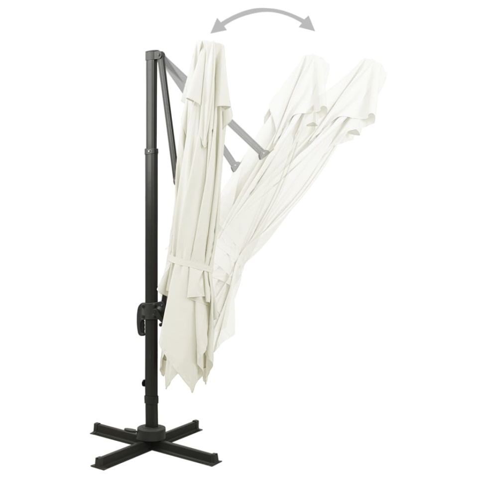 Umbrelă în consolă cu înveliș dublu, nisipiu, 300x300 cm - 3 | YEO