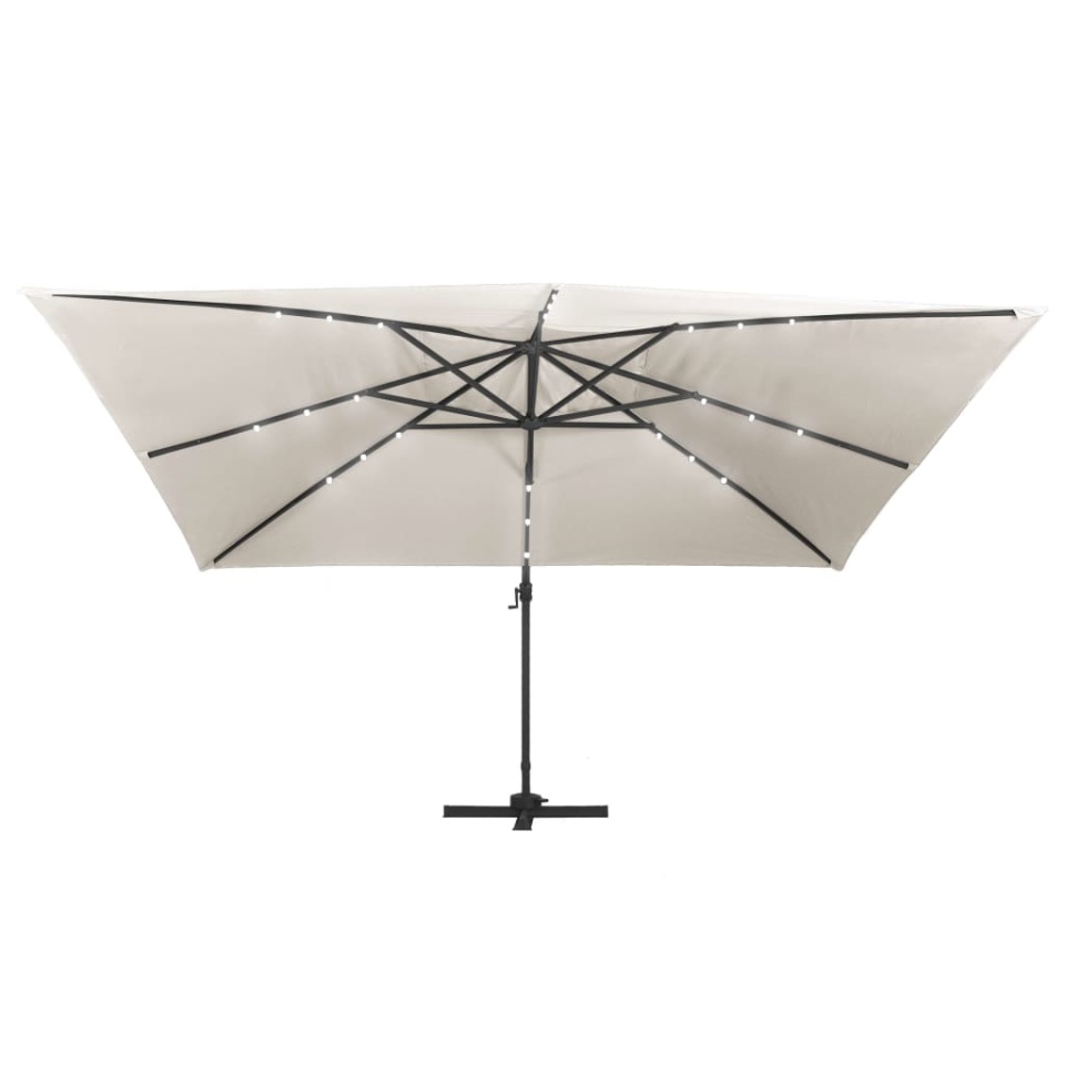 Umbrelă în consolă cu LED, stâlp din aluminiu nisipiu 400x300cm - 3 | YEO