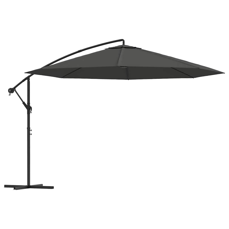 Umbrelă în consolă cu stâlp din aluminiu, 350 cm, antracit - 1 | YEO