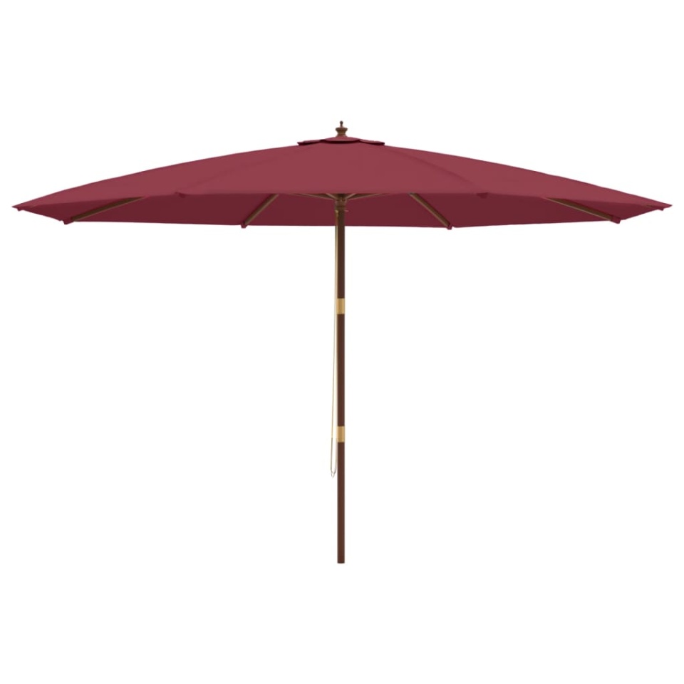 Umbrelă soare de grădină stâlp din lemn, roșu bordo, 400x273 cm - 3 | YEO