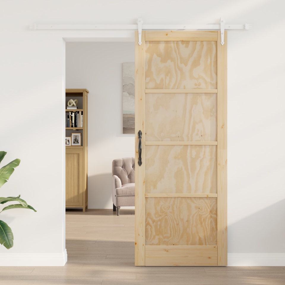 Ușa glisantă cu set de accesorii 83x211 cm Lemn masiv de pin, Ușa interioară \'ORKDAL\'83x211x4 cm Lemn masiv de pin - 2 | YEO