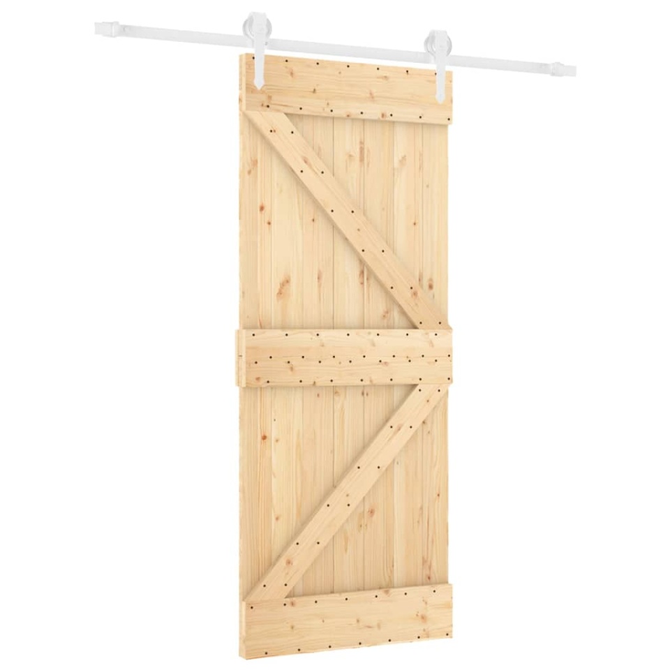 Ușă glisantă cu set de feronerie 85x210 cm, lemn masiv de pin - 1 | YEO