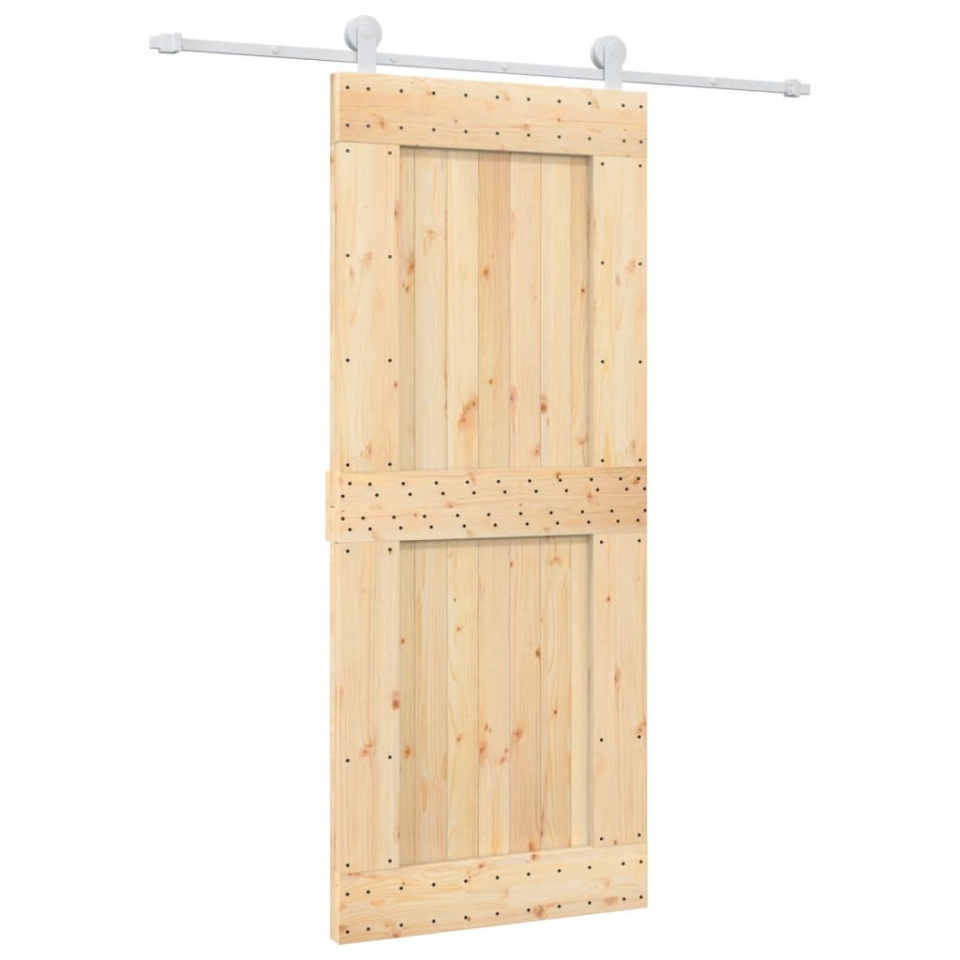 Ușă glisantă cu set de feronerie 85x210 cm, lemn masiv de pin - 1 | YEO