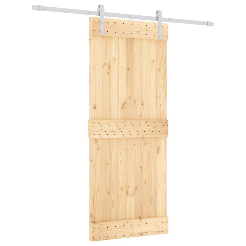 Ușă glisantă cu set de feronerie 85x210 cm, lemn masiv de pin - 1 | YEO