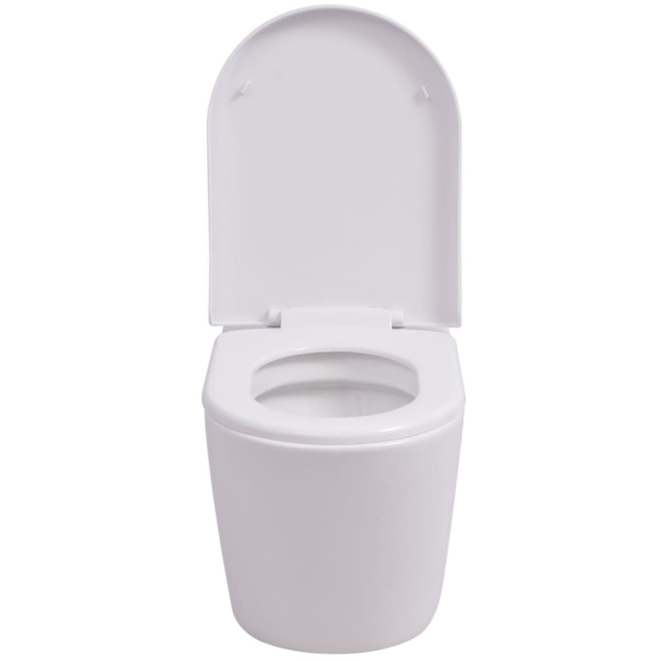 Vas toaletă cu montare pe perete, ceramică, alb - 2 | YEO