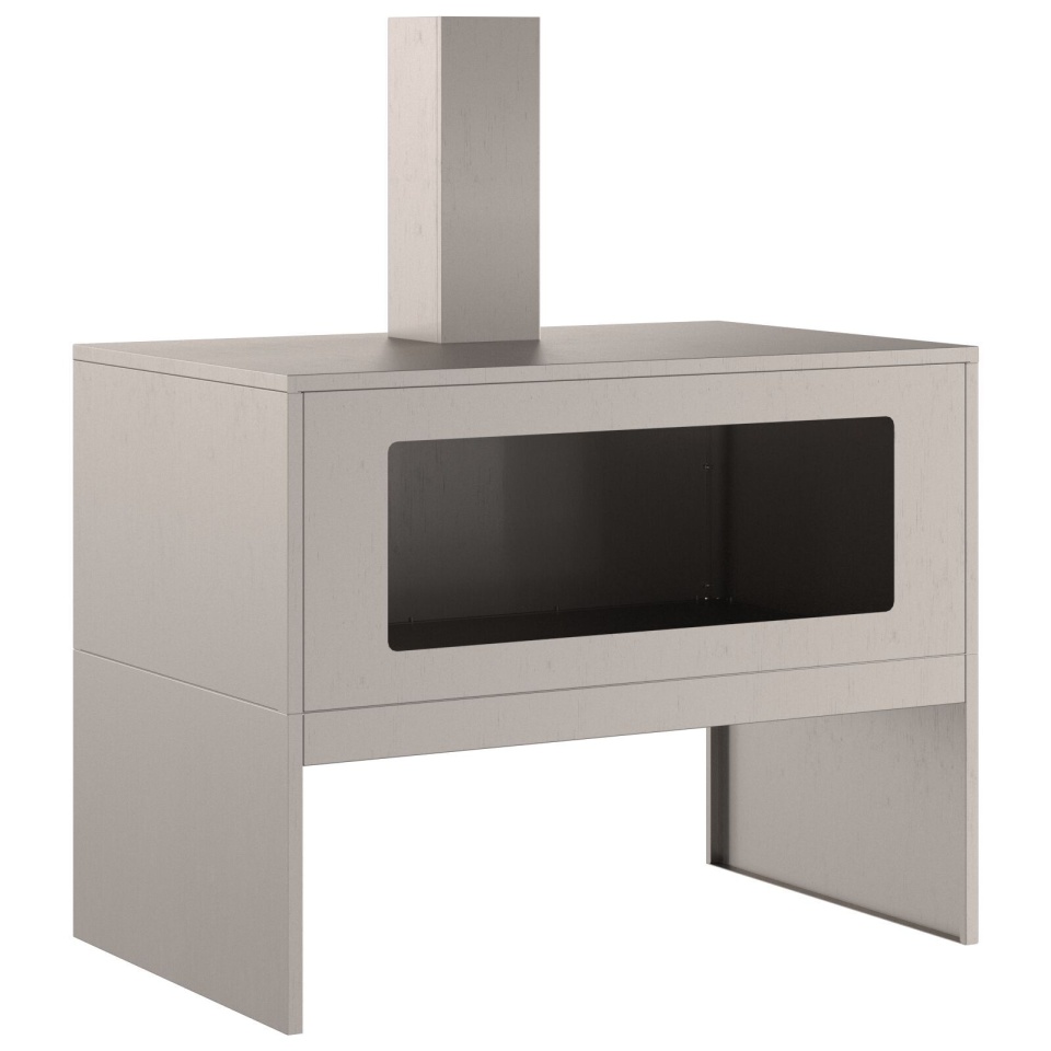 Vatră de foc cu horn, 80x50x96 cm, oțel corten - 2 | YEO
