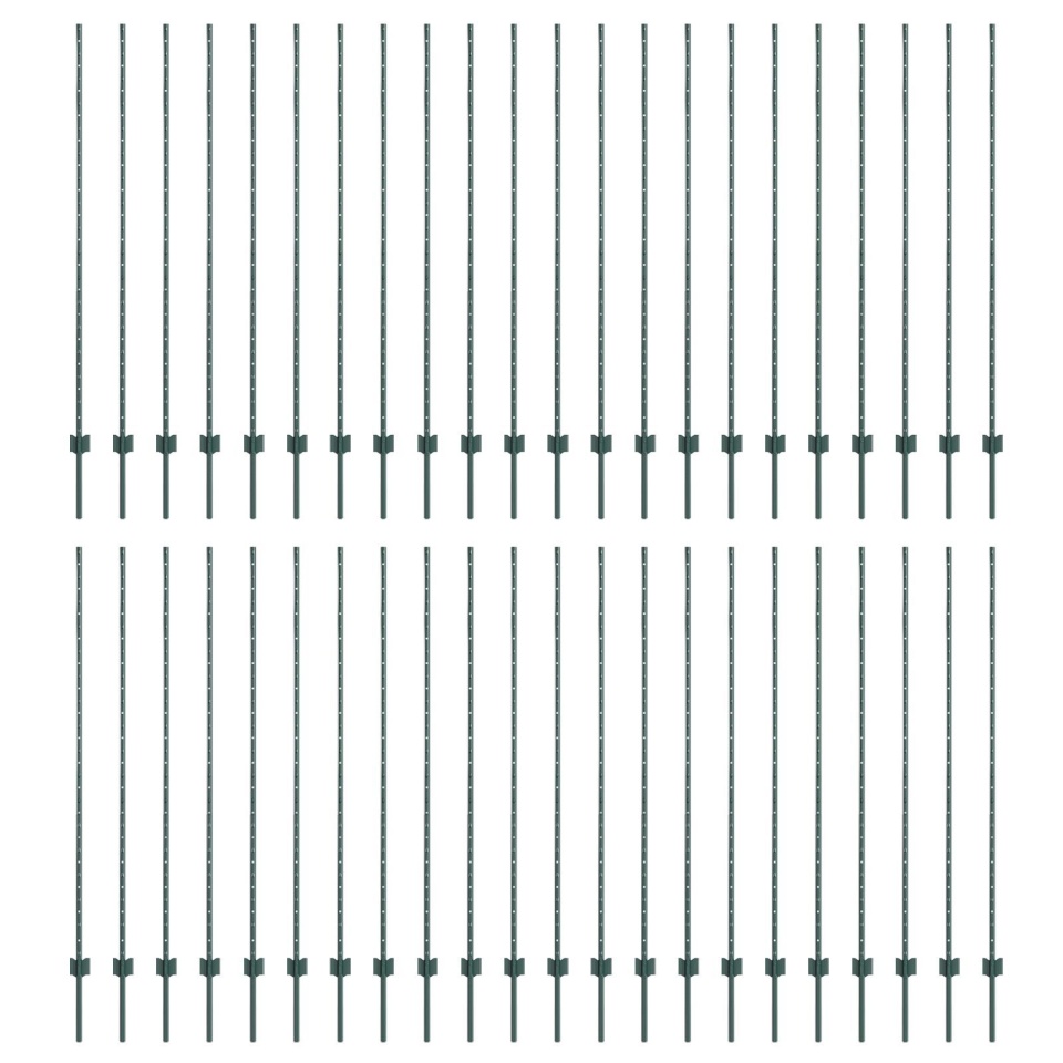 44 pcs Stâlpi de gard din oțel verde U-Channel - 1 | YEO