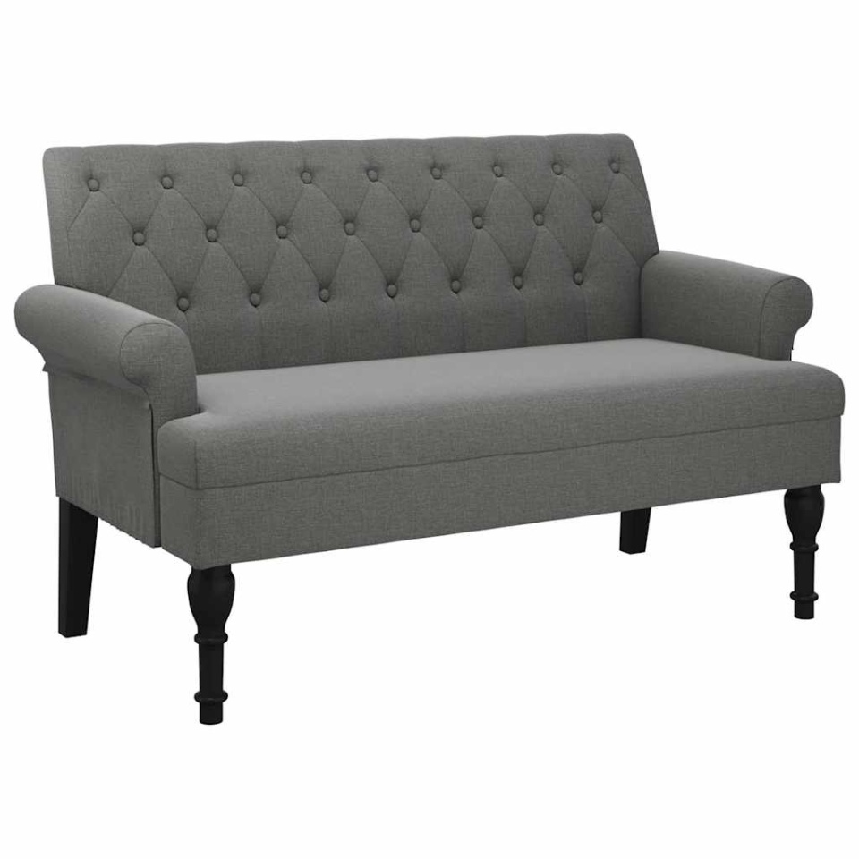 Bancă cu spătar, gri închis, 120x62x75,5 cm, material textil - 1 | YEO