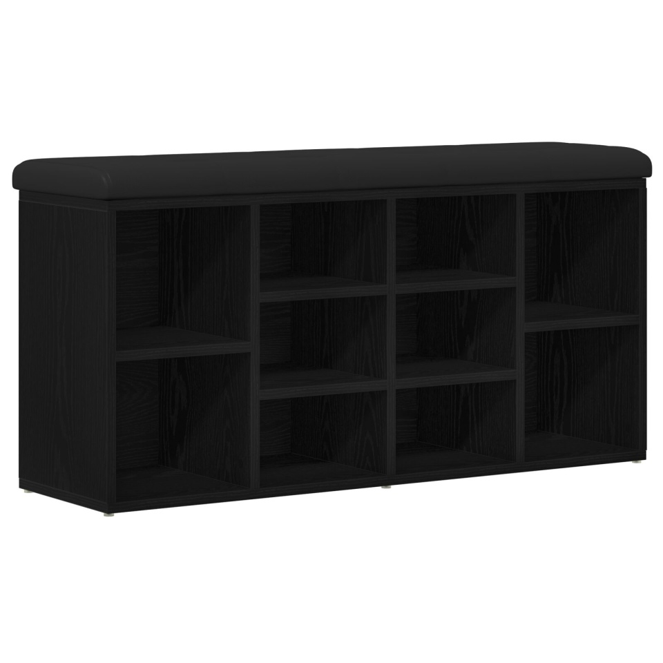 Bancă de depozitare Negru Stejar 100x30x48 cm Lemn prelucrat - 1 | YEO