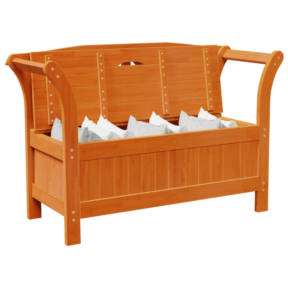Bancă de depozitare pentru grădină din acacia 119x76x44 cm lemn masiv de pin - 2 | YEO
