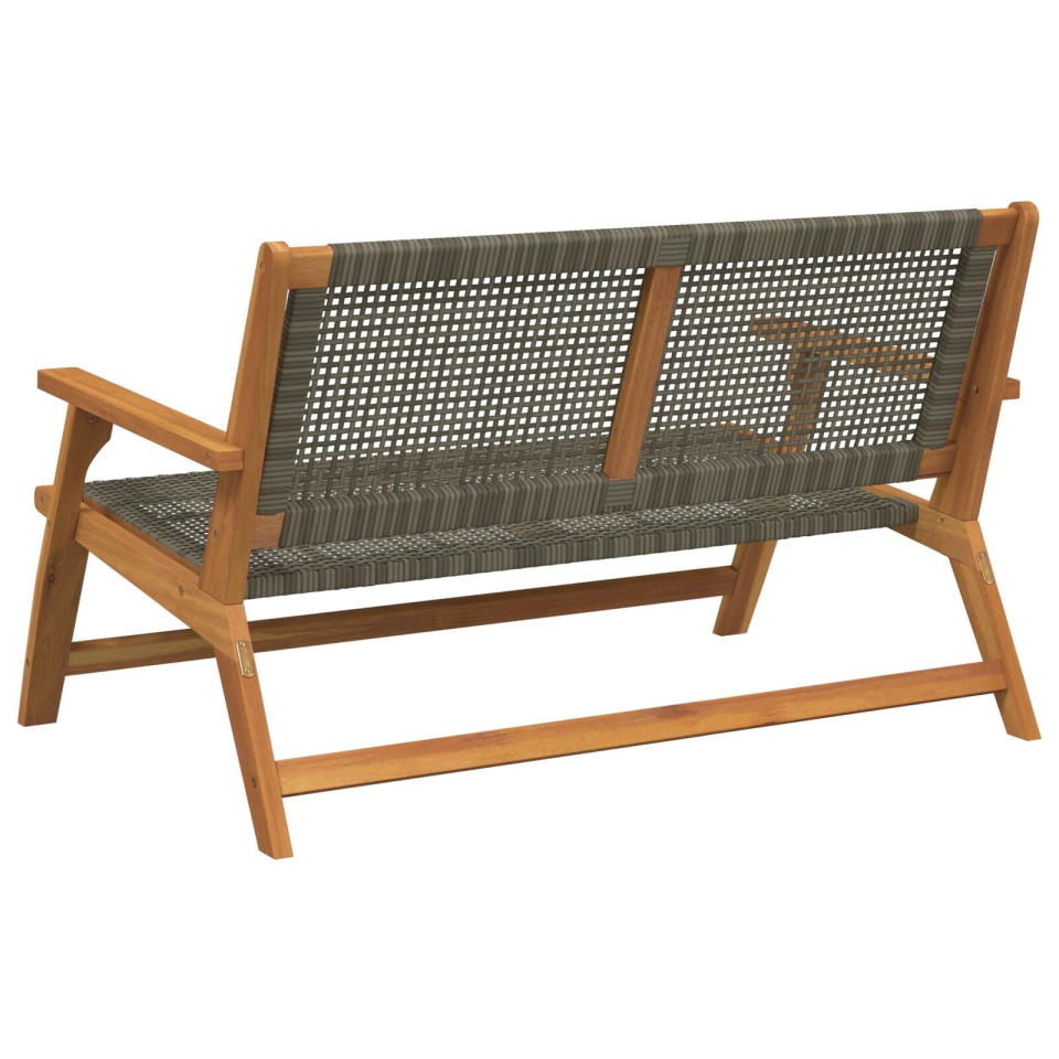 Bancă de grădină Gri 122x76x73,5 cm Lemn solid de acacia - 3 | YEO