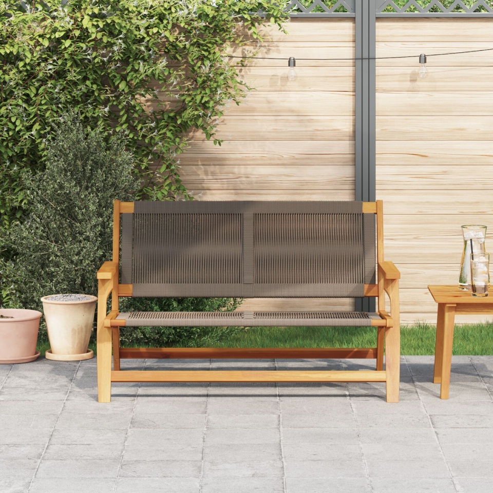 bancă de grădină gri 76x122x73 cm din lemn masiv de acacia - 2 | YEO